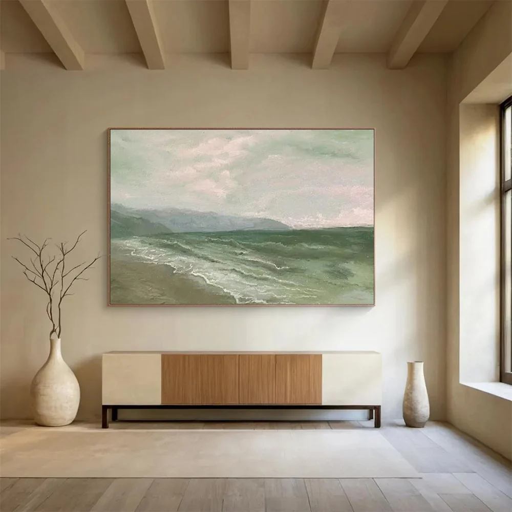Painting Original Hand-painted Morning Tide Soft Abstract Canvas E6LKT